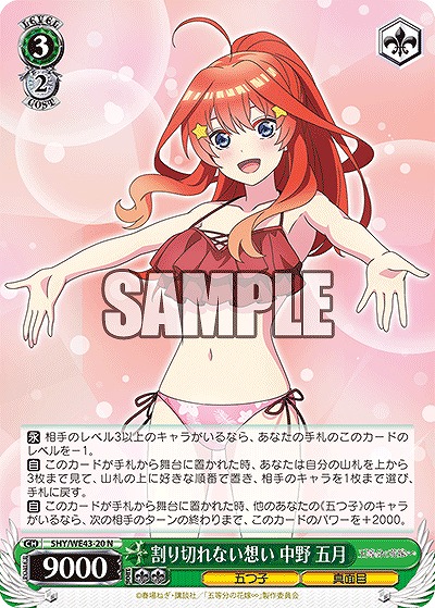 割り切れない想い 中野 五月 【5HY/WE43/20】